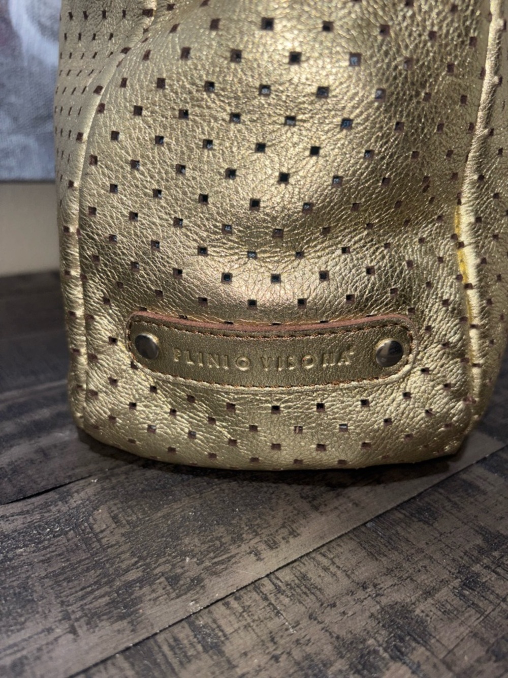 Plinio Visonà gold metallic top handle tote - Picture 5 of 10